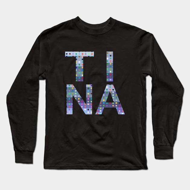 Tina, name, typography Long Sleeve T-Shirt by Furashop